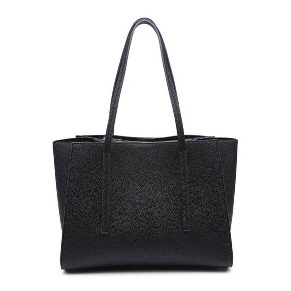 Gabby Multi Compartment Tote Black Vegan Leather - Picture 1 of 8
